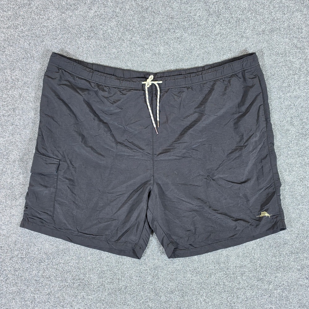 Tommy Bahama Relax Mens 3XLT Black Nylon Mesh Lined Cargo Swim Trunks Shorts